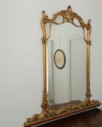 SPECCHIERA CON CORNICE DORATA