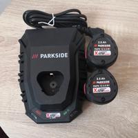 2 Batterie 2,5ah caricabatterie 6a 12v Parkside