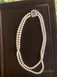 collana a doppio filo di perle