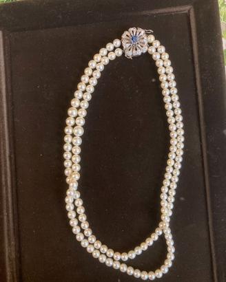 collana a doppio filo di perle
