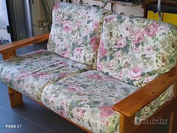divano 2 posti 140cm struttura legno pino