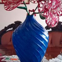 vaso decorativo in vetro Murano blu