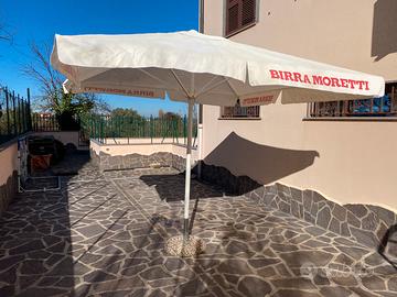 Ombrellone birra moretti 3 x 3 bianco