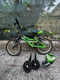 bicicletta Kawasaki bambino con rotelle