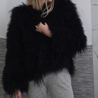 pelliccia mongolia nera