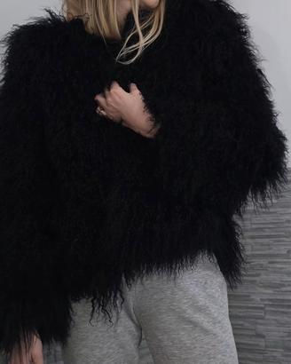 pelliccia mongolia nera