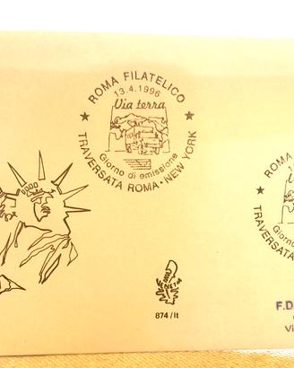 Roma-NewYork Via Terra - Busta FDC Numerata 1996