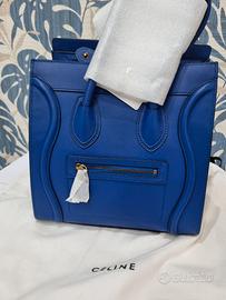 BORSA CELINE LUGGAGE MICRO BLU ROYAL BLUE NUOVA