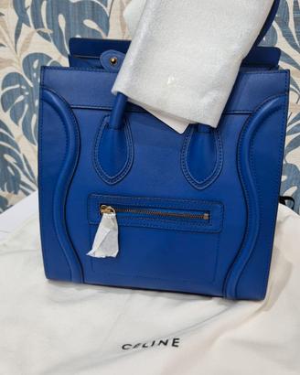 BORSA CELINE LUGGAGE MICRO BLU ROYAL BLUE NUOVA