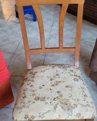Set 4 Sedie Classiche in Legno - Seduta Imbottita