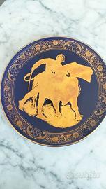 Piatto Porcellana decorato "Oro su sfondo blù"