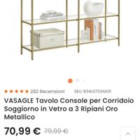 Mobiletto con ripiani in vetro