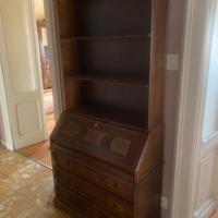 Libraria scrittoio in legno massello