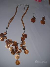Collana bronzo con orecchini