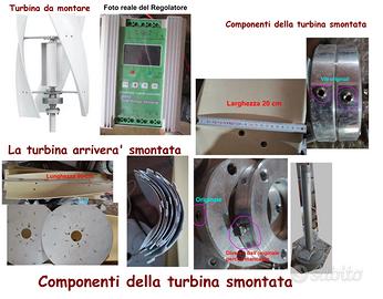 TURBINA EOLICA 3KW DA MONTARE + REGOLATORE CARICO