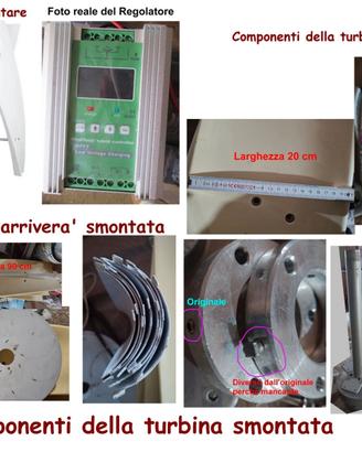 TURBINA EOLICA 3KW DA MONTARE + REGOLATORE CARICO