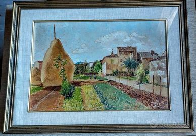 Aldo Pazzagli - olio - 1947 paesaggio giallo