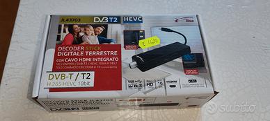 Decoder nuovo con cavo hdmi e telecomando