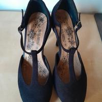 Scarpe donna tacco alto scamosciato nero 38