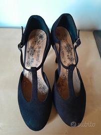 Scarpe donna tacco alto scamosciato nero 38