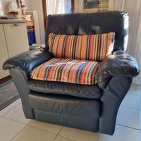 Poltrona in pelle blu