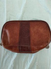 Beauty case Marino Orlandi in vera pelle marrone