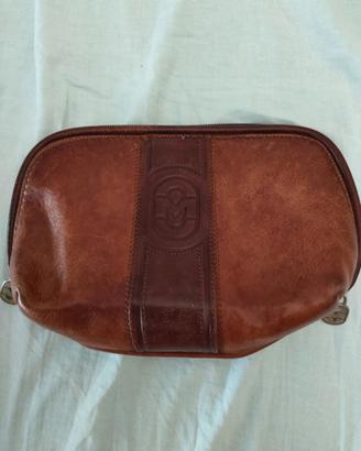 Beauty case Marino Orlandi in vera pelle marrone