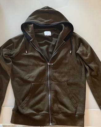 Felpa con zip Clayton Verde Militare - Taglia L