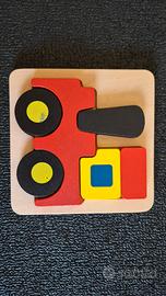 Puzzle in legno treno 2+