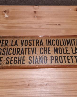 Cartello per la sicurezza sul lavoro vintage