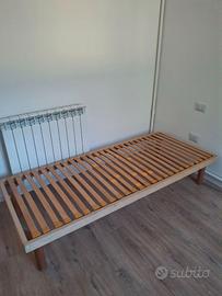 Letto singolo 80x190 con doghe in legno+materasso
