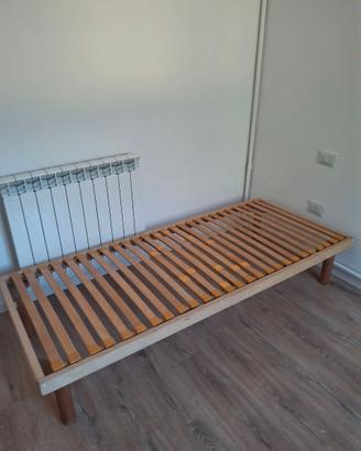 Letto singolo 80x190 con doghe in legno+materasso