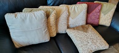 Set 7 Cuscini Arredo Beige e Verde