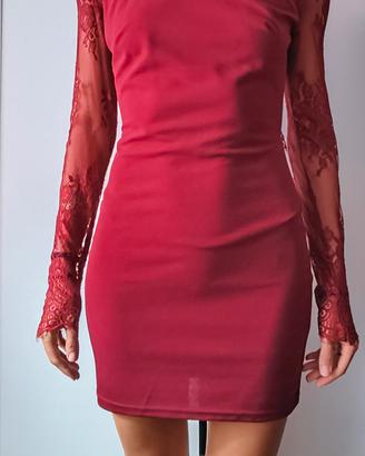 vestito capodanno rosso bordeaux 