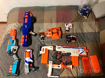 Set 7 modelli Nerf+proiettili etc