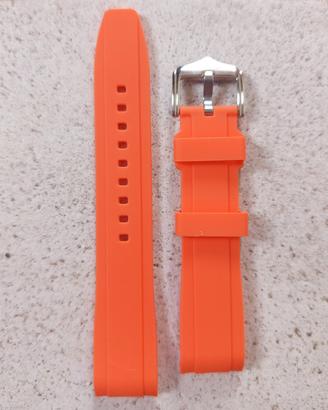 Cinturino orologio arancione 20 mm ansa curva