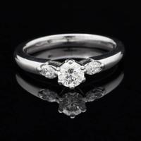 SOLITARIO ANELLO ORO BIANCO 18KT BRILLANTI 0.45 CT