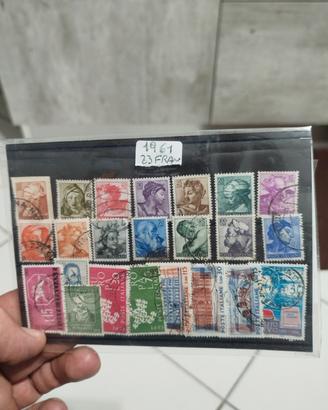 francobolli  lira italiane 1961