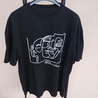 T-shirt Nera stampa Smile Shein Curvy taglia XL