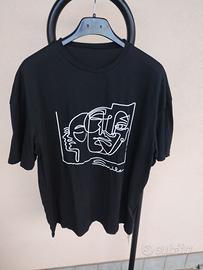 T-shirt Nera stampa Smile Shein Curvy taglia XL