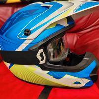 casco cross enduro più maschera scott