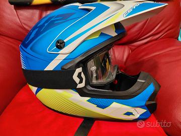 casco cross enduro più maschera scott