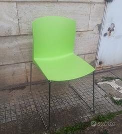 Sedie in acciaio cromato e polipropilene