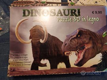 Puzzle in legno dinosauri, in 3D