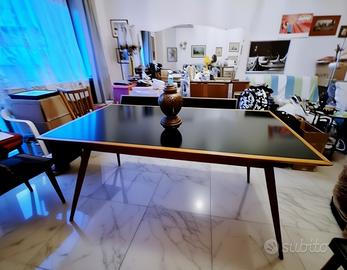 Tavolo verde con 6 sedie modernariato italiano '50