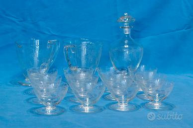 Bicchieri / coppette in cristallo + bottiglia