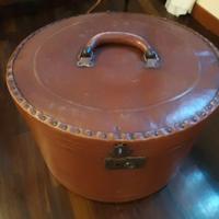 Baule cappelliera in cuoio cartonato inizio 1900