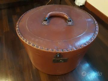 Baule cappelliera in cuoio cartonato inizio 1900