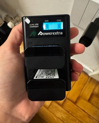 Caricabatterie Doppio Powerextra + 2 Batterie