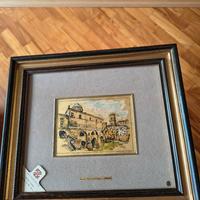 quadro dipinto a mano su foglia oro 